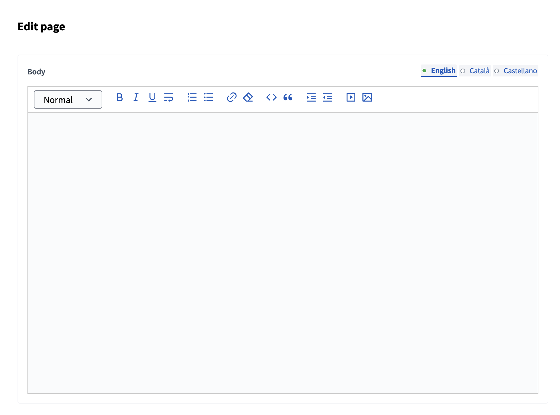 New page form