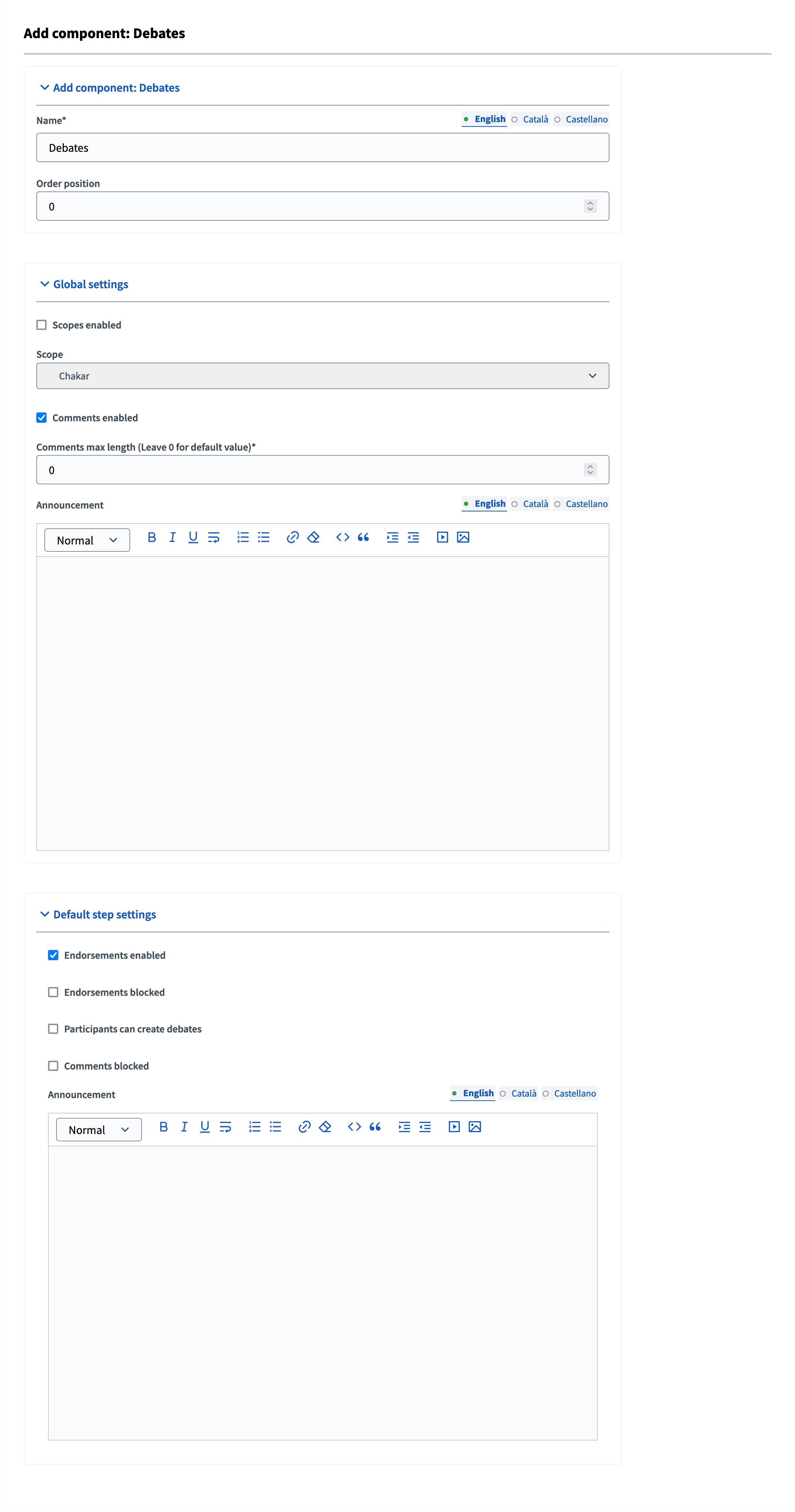 Add component form