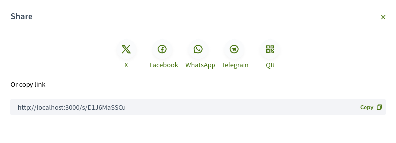 Social share modal