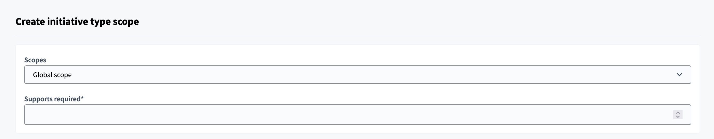 New initiative type form