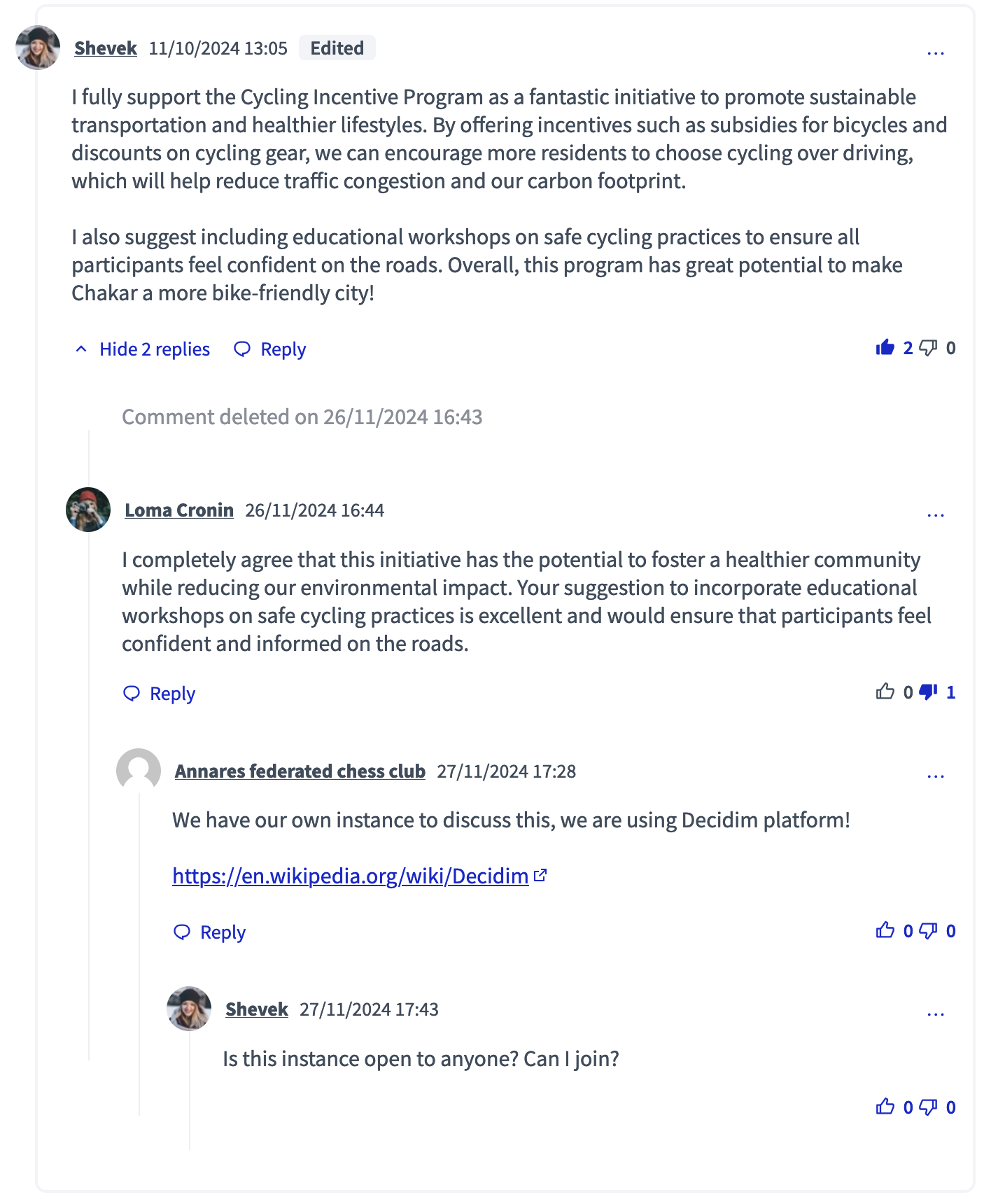 Nested comments